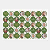 5枚の写真モダンユニーク家族のクリスマス ラッピングペーパーシート (正面)