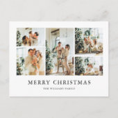 5枚の写真素朴シンプルミニマル予算クリスマス シーズンポストカード (正面)