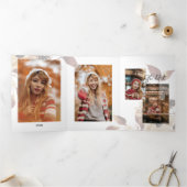 5枚の写真3枚の卒業カード 三つ折りクリスマスカード (内部)