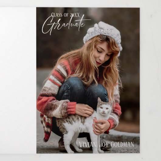 5枚の写真3枚の卒業カード 三つ折りクリスマスカード (カバー)