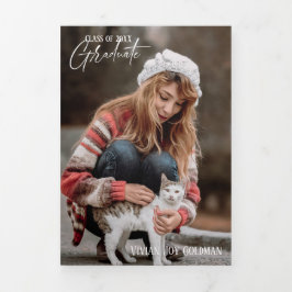 5枚の写真3枚の卒業カード 三つ折りクリスマスカード