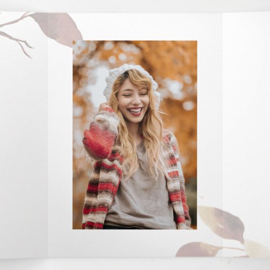 5枚の写真3枚の卒業カード 三つ折りクリスマスカード (内部中)