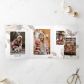 5枚の写真3枚の卒業発表カード 三つ折りクリスマスカード (内部)