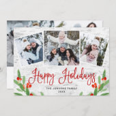 5枚の写真 – クリス素朴マス樺の木の樹皮挨拶 シーズンカード (正面/裏面)