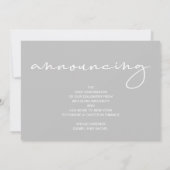 5枚の写真 グレー 卒業 招待状 (裏面)