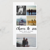 5枚の写真| 2018年の新年への応援 シーズンカード (正面/裏面)