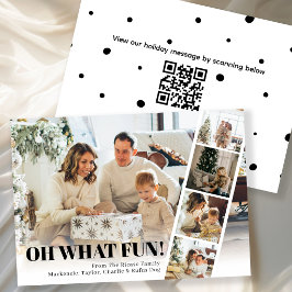 5枚の写真 Oh What Fun クリスマスQRコード シーズンカード