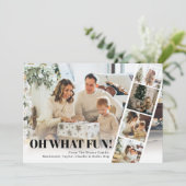 5枚の写真 Oh What Fun クリスマスQRコード シーズンカード (スタンド正面)