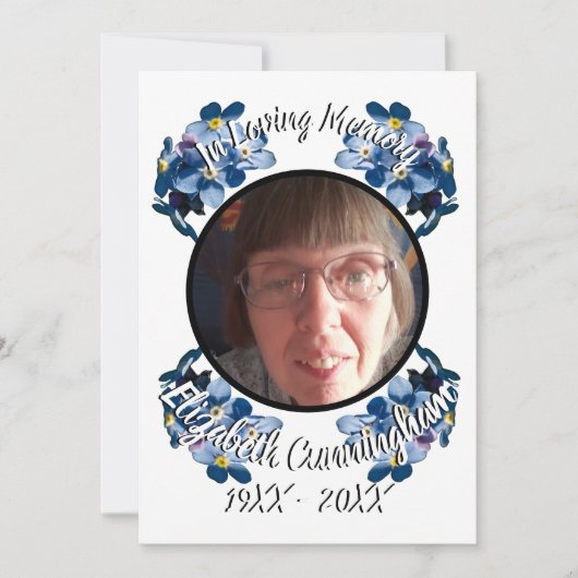 5枚の忘れ写真私はフローラメモリアル 招待状 (正面)