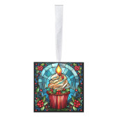 5枚の画像ステンドグラスのクリスマス キューブオーナメント (右)