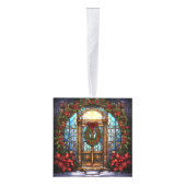 5枚の画像ステンドグラスのクリスマス キューブオーナメント (右)