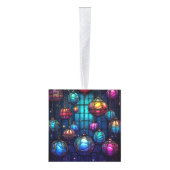 5枚の画像ステンドグラスのクリスマス キューブオーナメント