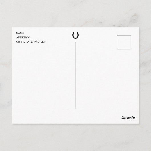 5枚の馬写真コラージュの誕生日はがき ポストカード (裏面)