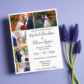 5枚エレガントの写真コラージュモダン結婚式招待状