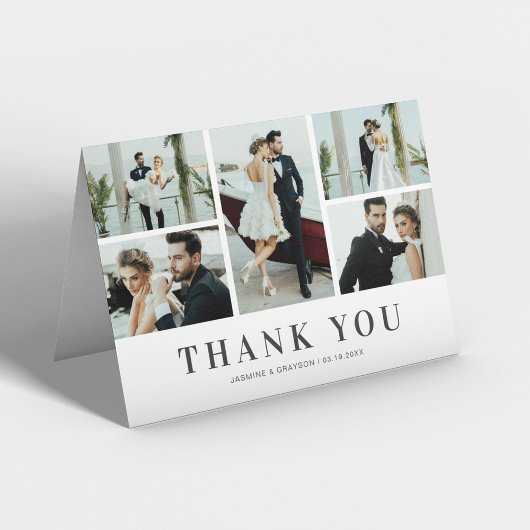5枚エレガントの写結婚真 サンキューカード