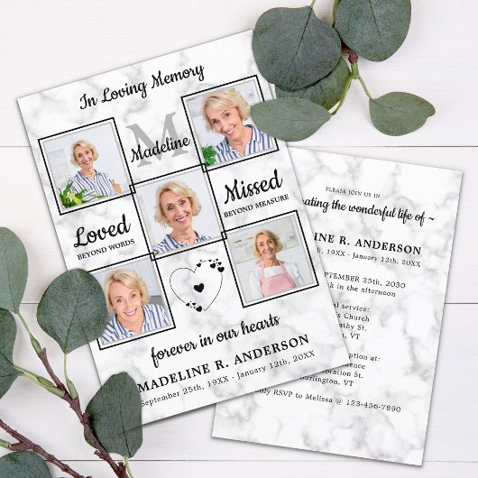 5枚エレガント写真お祝い記念 招待状