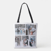 5枚パーソナライズされたのフォトコラージトートバッグ トートバッグ (裏面)