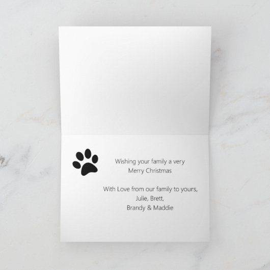 5枚パーソナライズされたのフォトドッグクリスマス シーズンカード (内部)