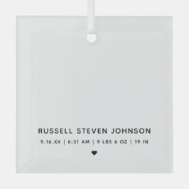 5枚モダンの写真の誕生発表 ガラスオーナメント