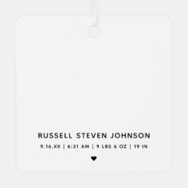 5枚モダンの写真の誕生発表 メタルオーナメント