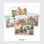 5枚モダンの写真カスタムコラージュ シール (シート)