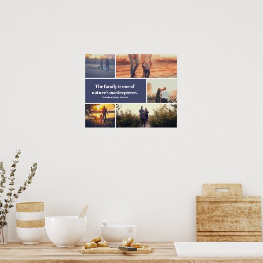 5枚モダンの写真コラージュテンプレートファミリ引用文 ポスター (キッチン)