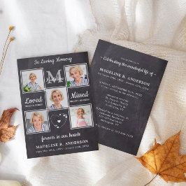 5枚素朴写真お祝い記念 招待状