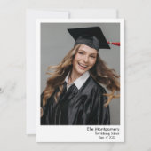 5枚組 フォト ブラック＆ホワイト 卒業発表カード 招待状 (正面)