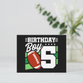 5歳のサッカーパーティーテーマ 5歳の誕生日男子 ポストカード (スタンド正面)