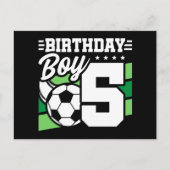 5歳のサッカーパーティー 誕生日ボーイ 5歳の誕生日 ポストカード (正面)