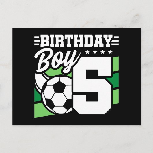 5歳のサッカーパーティー 誕生日 男の子 5歳の誕生日 ポストカード (正面)