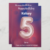 5歳のハッピーバースデーカード (正面/裏面)