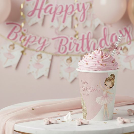 5歳のバレリーナ誕生日 紙コップ