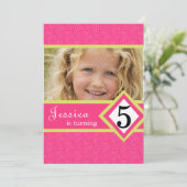 5歳のバースデーパーティ招待状ズゼブラガール 招待状 (スタンド正面)