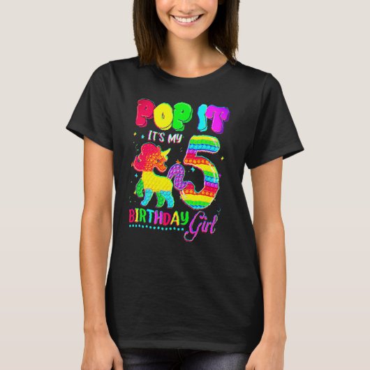 5歳のユニコーン お誕生日おめでとう 5歳の誕生日 女子 Tシャツ (正面)