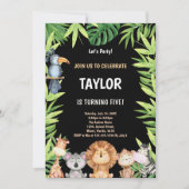 5歳のワイルドな誕生日招待状 招待状 (正面)