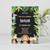 5歳のワイルドな誕生日招待状 招待状 (スタンド正面)