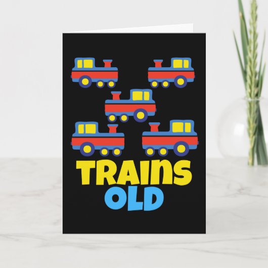 5歳の列車の誕生日パーティーテーマ カード (正面)