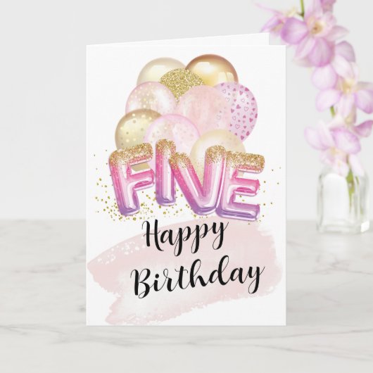 5歳の女の子の誕生日カード カード (蘭)