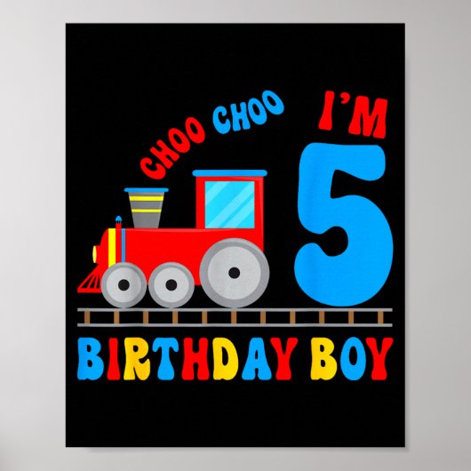 5歳の子供は列車が大好き私の5歳の誕生日 ポスター (正面)