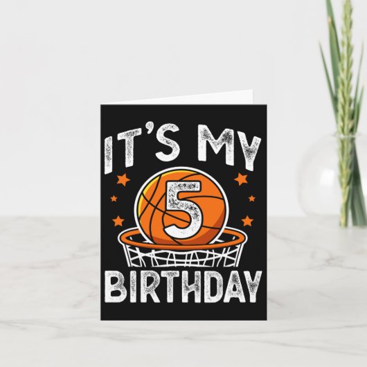 5歳の子供バスケットボールスポーツ5歳の誕生日おめでとう男の子 カード (正面)