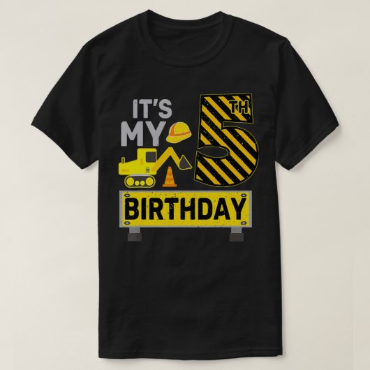5歳の少年それが私の5番目の誕生日建築 Tシャツ (デザイン正面)