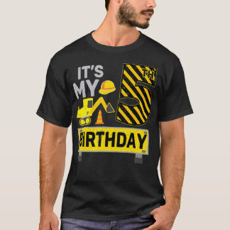 5歳の少年それが私の5番目の誕生日建築 Tシャツ