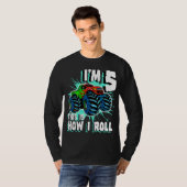 5歳の少年モンスタートラック誕生日パーティー5thボー tシャツ (正面フル)