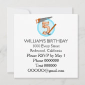 5歳の少年誕生日ツール 招待状 (裏面)