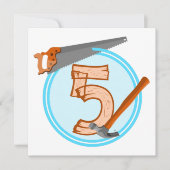 5歳の少年誕生日ツール 招待状 (正面)