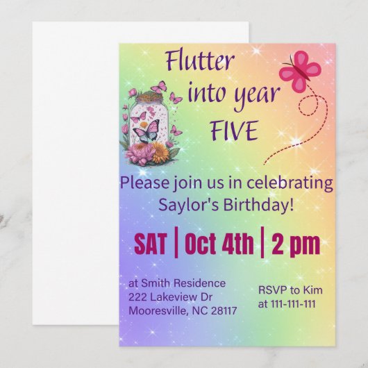 5歳の年を迎える 招待状 (正面/裏面)