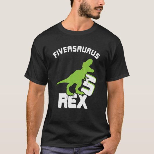 5歳の恐竜誕生日5thレックスディノファイブサウ tシャツ (正面)
