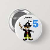 5歳の海賊男の子 缶バッジ (正面&裏面)