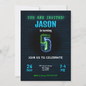 5歳の男の子の誕生日招待状 招待状 (正面)